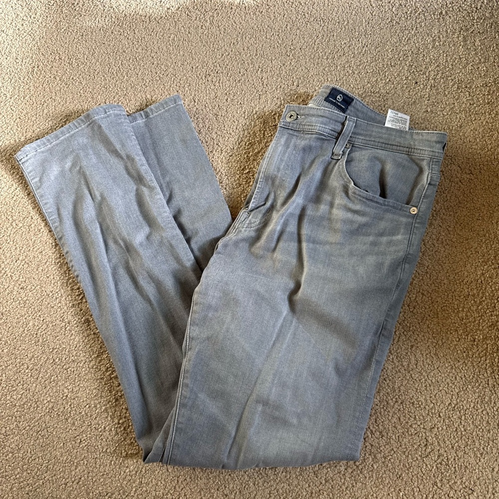 AG Everett Gray Slim Straight Jeans - 36x32